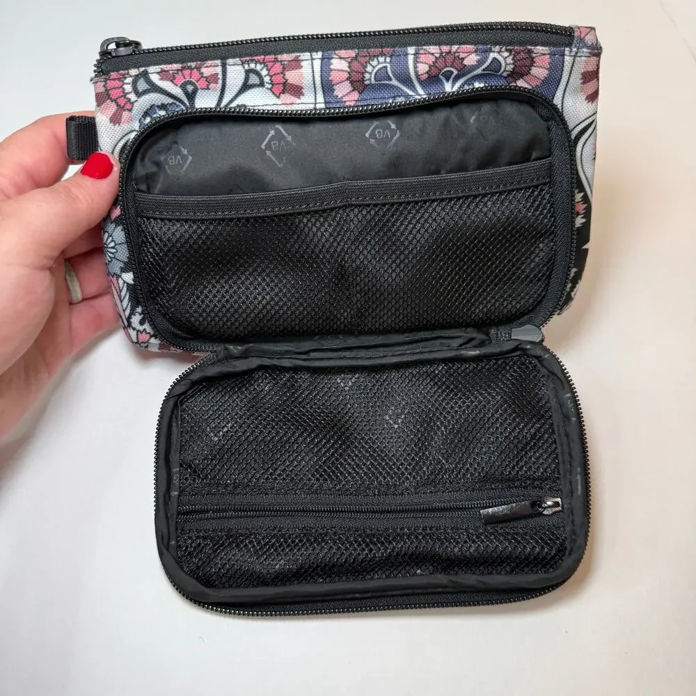 Vera Bradley Ornate Blooms Print Medium Iconic Blush & Brush Makeup Case